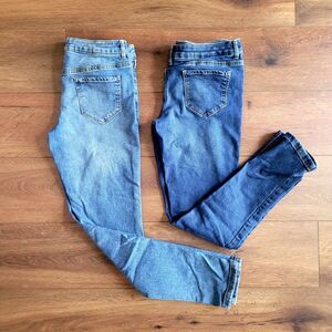 SO Girls Jean Size 16 LOT OF 2 Blue Stretch Skinny Adjustable Waist Denim Kohls